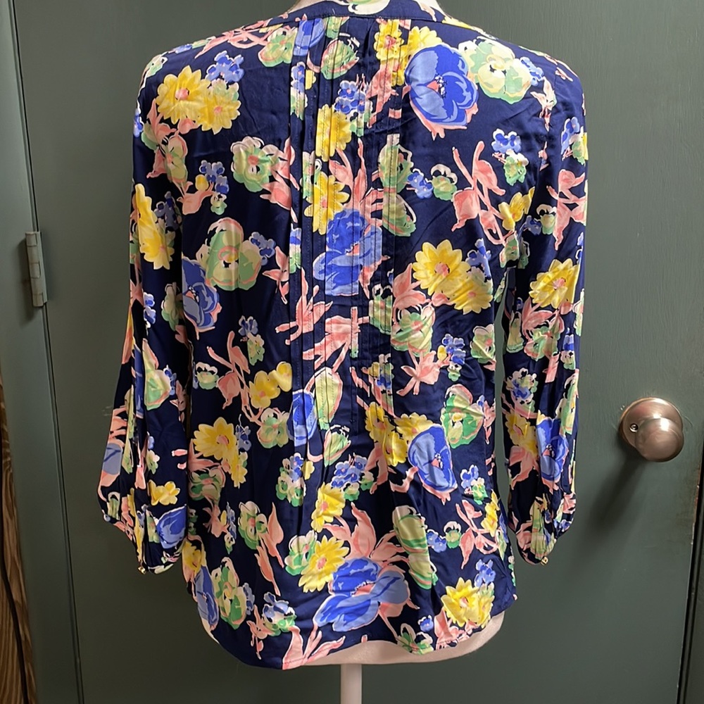 Floral Talbots rayon pullover shirt - Picture 3 of 6